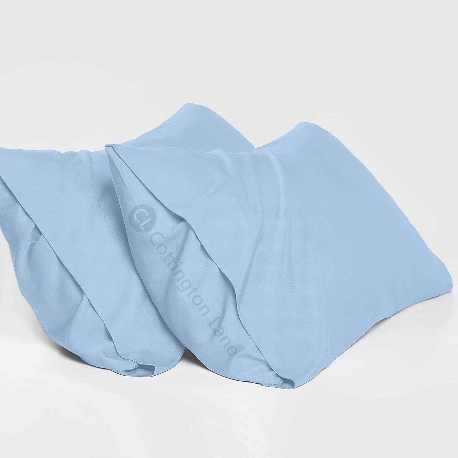 100% Egyptian Cotton Pillowcases - 400 TC Egyptian Quality Set of 2 Pillow Cases - King Pillow Cases Set of 2 Breathable Cool Ultra Silky Soft 2 PC Pillow Cover (King,Light Blue Solid)