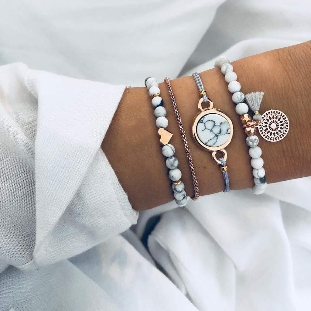 Womens Bracelet Set Heart Tassel Bohemia for Women Bracelets Jewelry Bracelets
