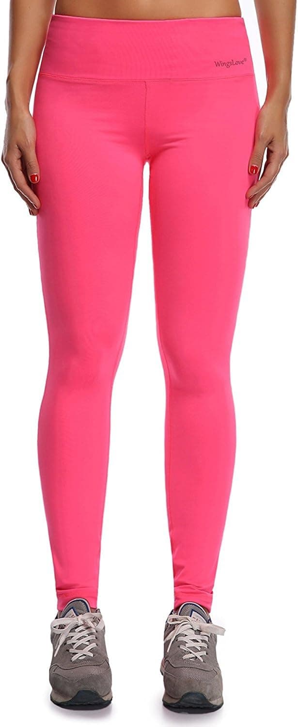 Wingslove Women Cotton Active Workout Athletic Capris Mid Rise Running Legging Yoga Pants