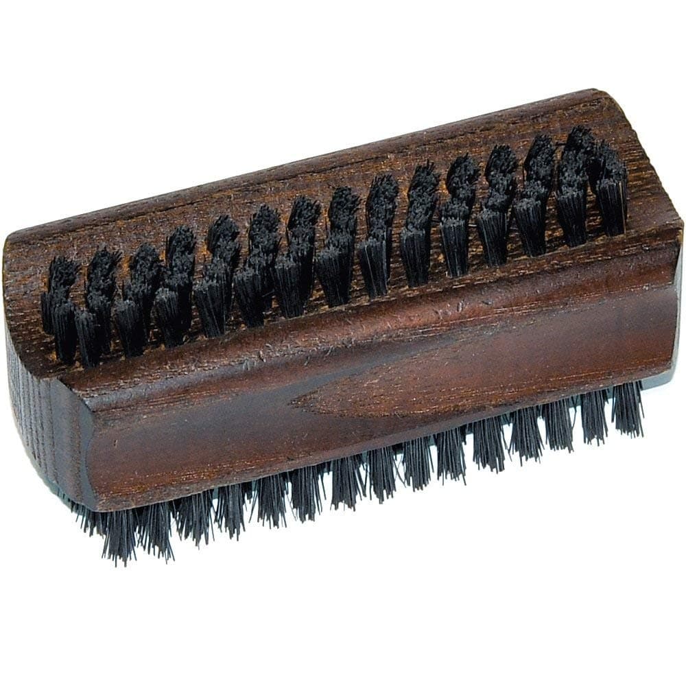Fendrihan Genuine Boar Bristle Nail Brush with Ash Wood Handle, Made in Germany (Dark Bristles)