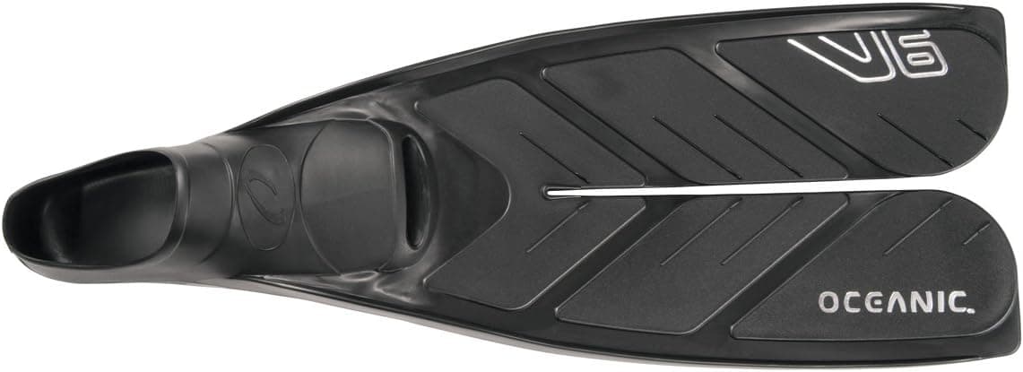 Oceanic Vortex V-6 Scuba Diving or Snorkeling Full Foot Fins-Size MD 7-8 -Black