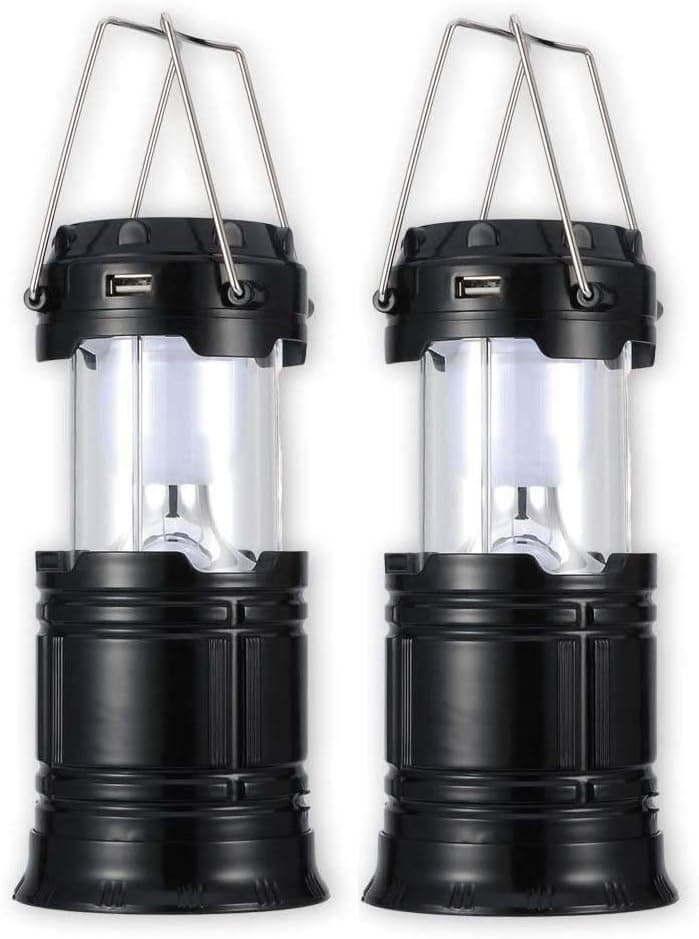 boy young Solar LED Camping Lantern, Trymie 3 in 1 Portable Outdoor Rechargeable LED Tent Lamp Foldaway Handheld Flashlights with USB Power Bank for Hiking, Emergencies, Camping, Outdoors（2 Pack）