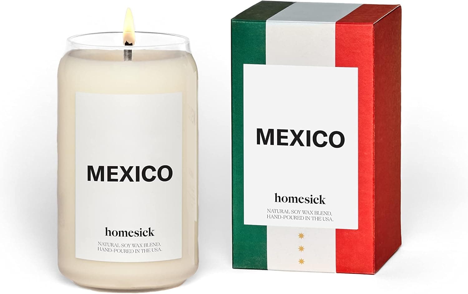 Homesick Premium Scented Candle, Mexico - Scents of Butter, Smoked Birch, 13.75 oz, 60-80 Hour Burn, Natural Soy Blend Candle Home Decor, Relaxing Aromatherapy Candle
