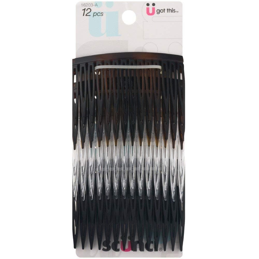 Scunci Effortless Beauty Side Hair Combs, Assorted 12 ea (Pack of 4)
