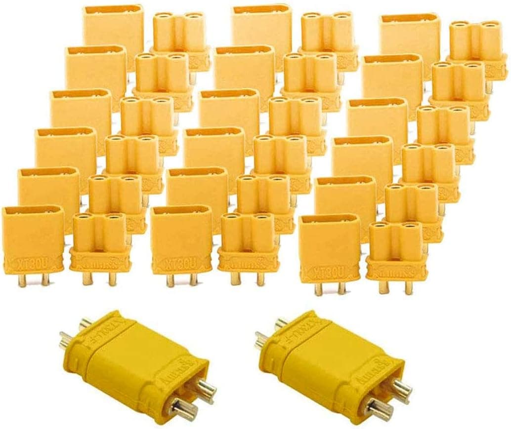 FLY RC 20 Pairs Amass XT30U (XT30 Upgrade) Male Female Bullet Connectors Power Plugs for RC Lipo Battery