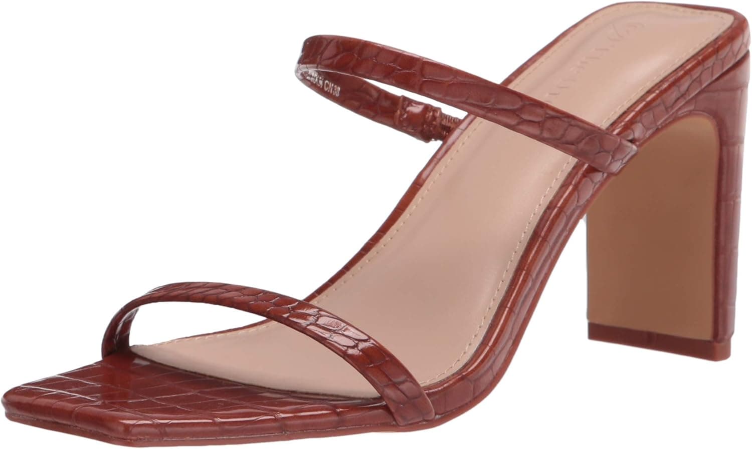 The Drop Women's Avery Square Toe Two Strap High Heeled Sandal