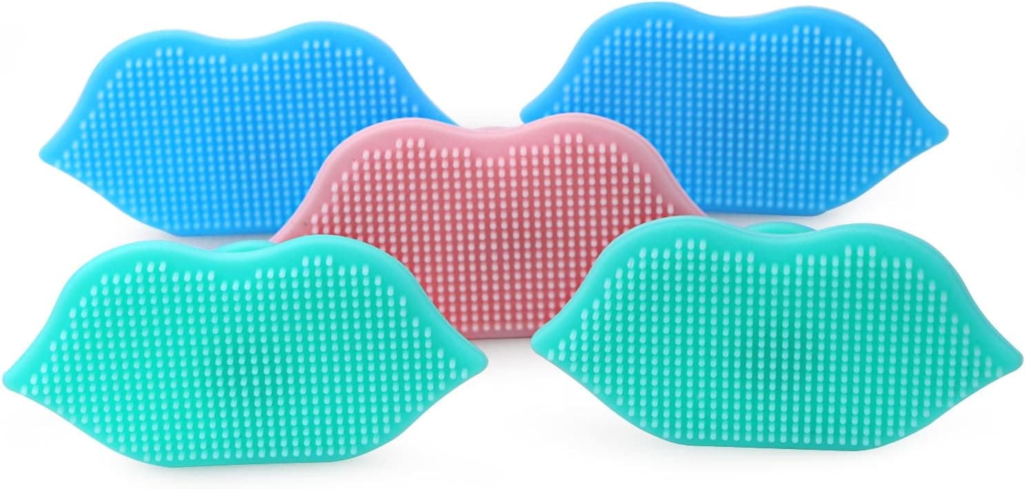 MARY LAVENDER Silicone Face Scrubber Soft Facial Cleansing Brush Blackhead Srubber Cleanser Brush for Exfoliating Massage Face for All Skin Types(5 pcs)