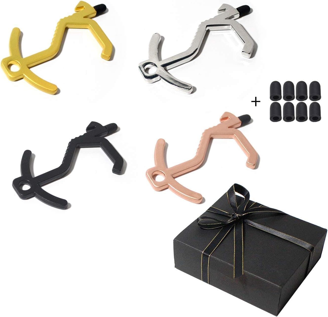 Ascotahoo Door Opener Tool 4PCS,Anti Touch Door Opener,Touch Free key,Portabal EDC Door Opener & Stylus,No Touch Keychain Tool,with Stylus-Function for Surfaces,Touchscreens,Handles,ATM, Buttons