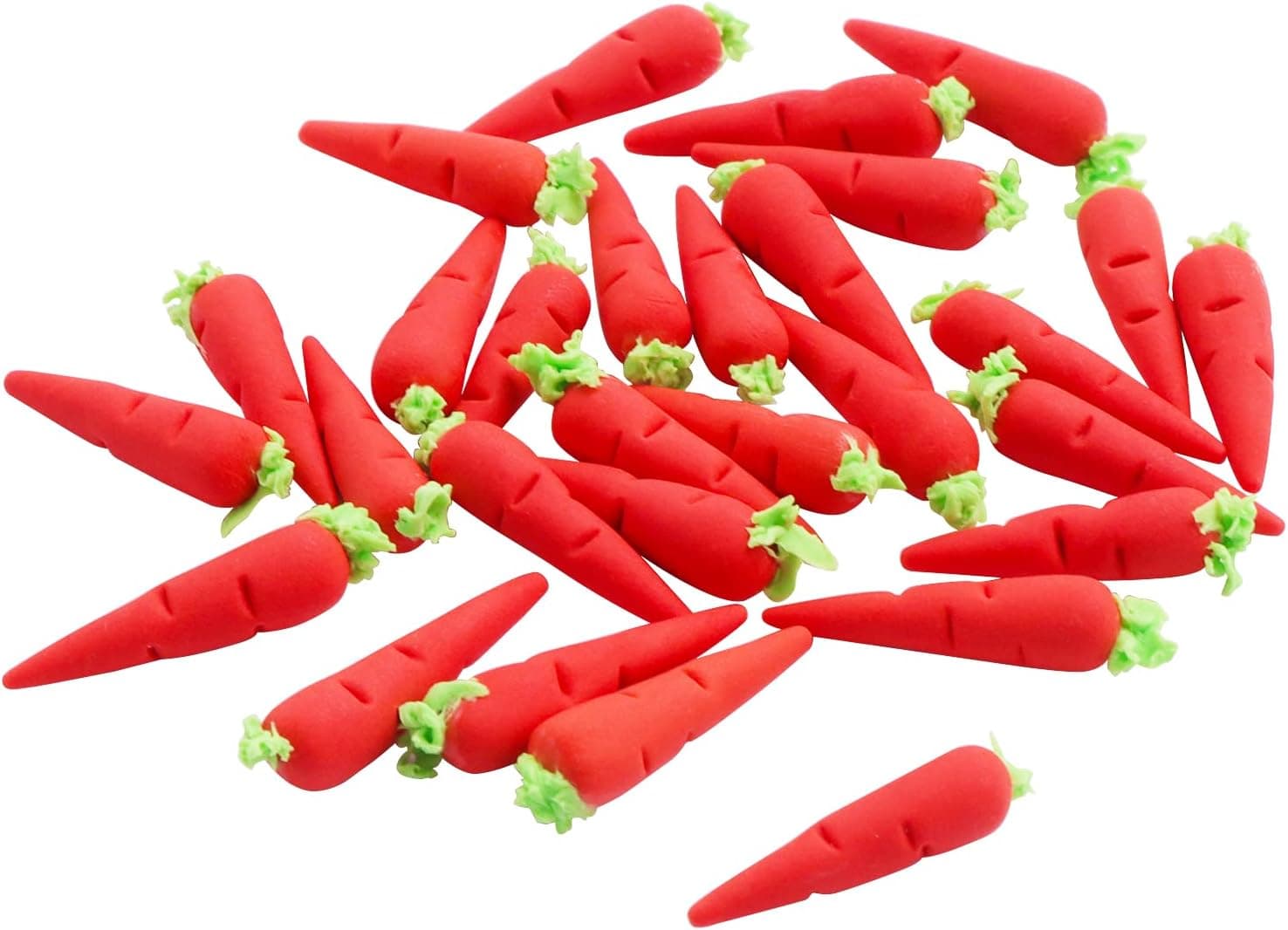 1/12 Scale Miniature Vegetable Carrot Mini Plastic Carrot Small Lifelike Handmade Fake Carrot Models for Mini House Kitchen Fairy Garden Decoration,30 Pcs