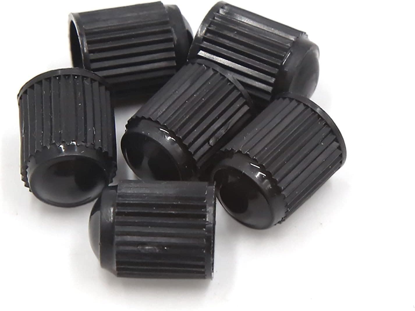 uxcell 6Pcs Black Plastic Tire Air Valve Stem Caps Tyre Wheel Rims Dust Cover for Auto Car