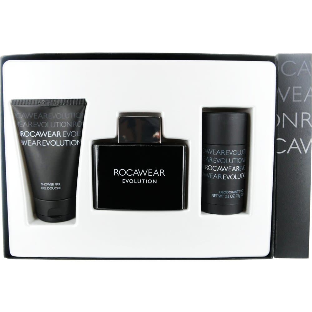 Rocawear Evolution Gift Set for Men (Eau De Toilette Spray, Shower Gel, Deo Stick)