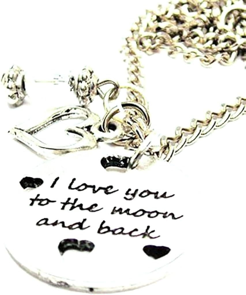 ChubbyChicoCharms I Love You to The Moon and Back with Hearts Heart and Crystal 18" Necklace