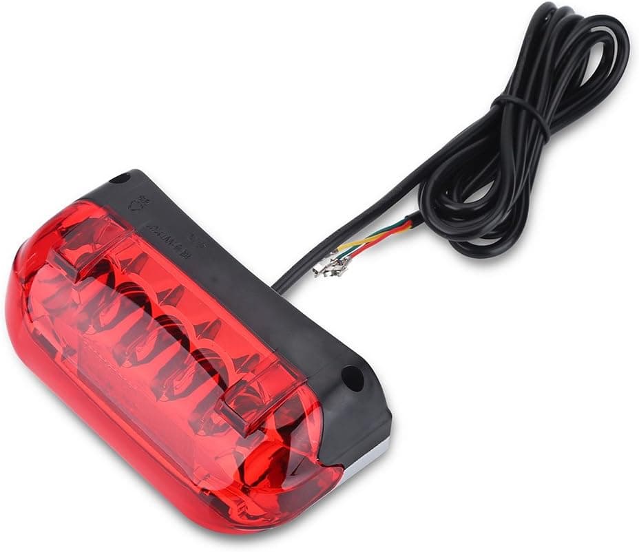 36V Electric Bicycle Rear Light LED Bike Brake Light E Bike Warning Tail Light Portable Rear Taillight for Safety Cycling