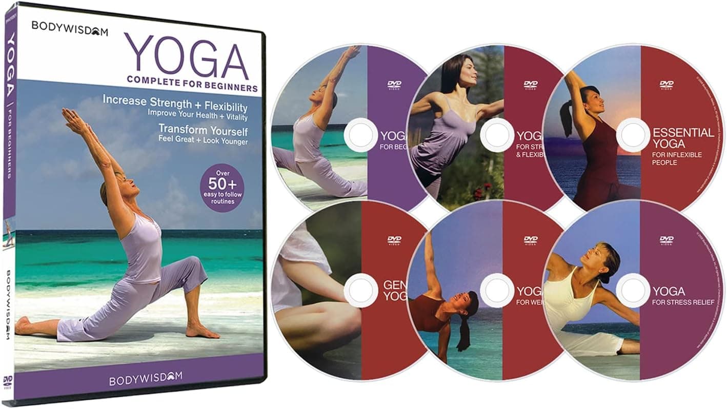 Yoga for Beginners Deluxe 6 DVD Set: 8 Yoga Video Routines for Beginners. Includes Gentle Yoga Workouts to Increase Strength & Flexibility