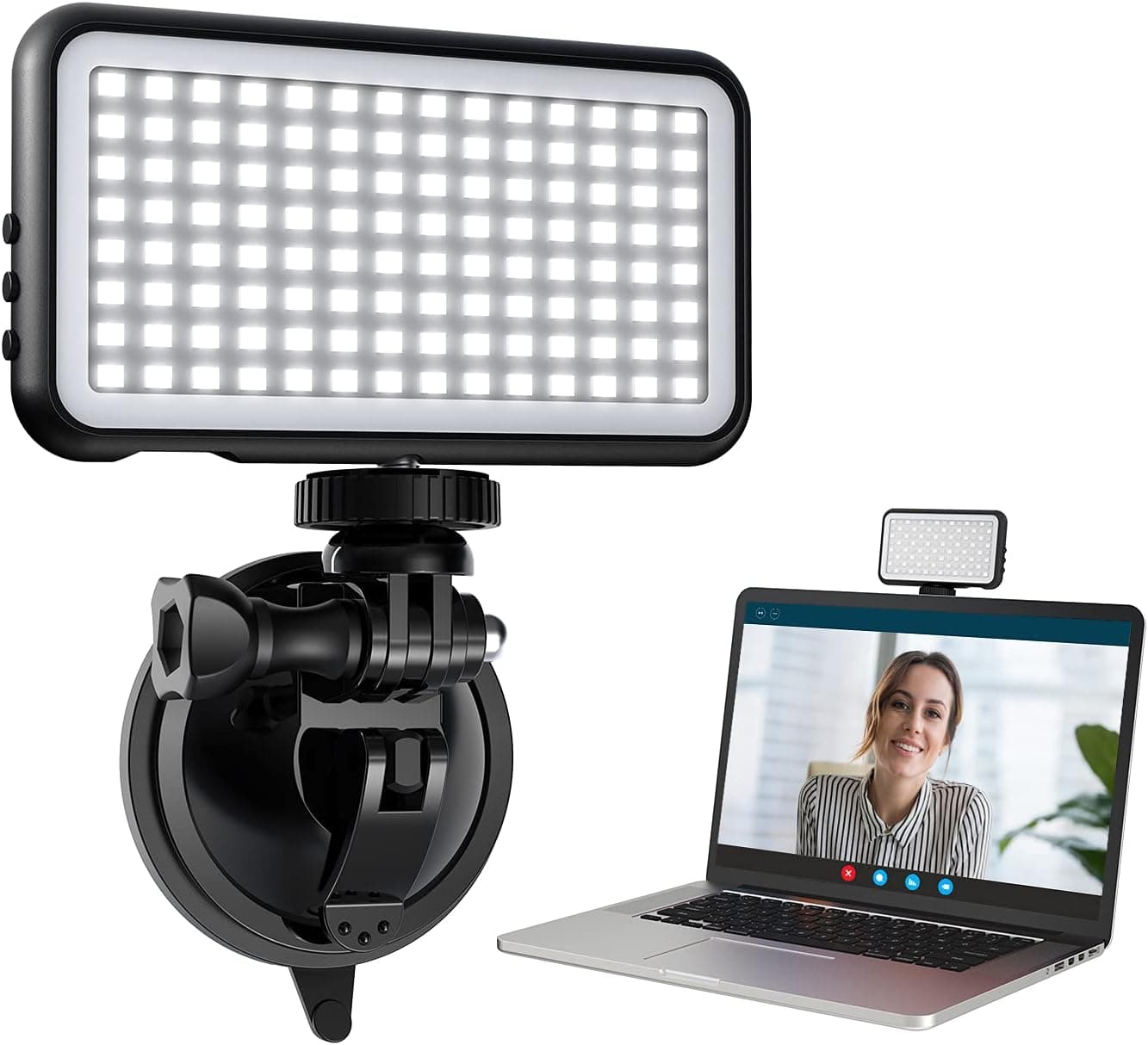 Video Conference Lighting Kit, Laptop Bicolor LED Light with Suction Cup for Remote Working, Video Conference, Zoom Call, Self Broadcasting and Live Streaming, Photography