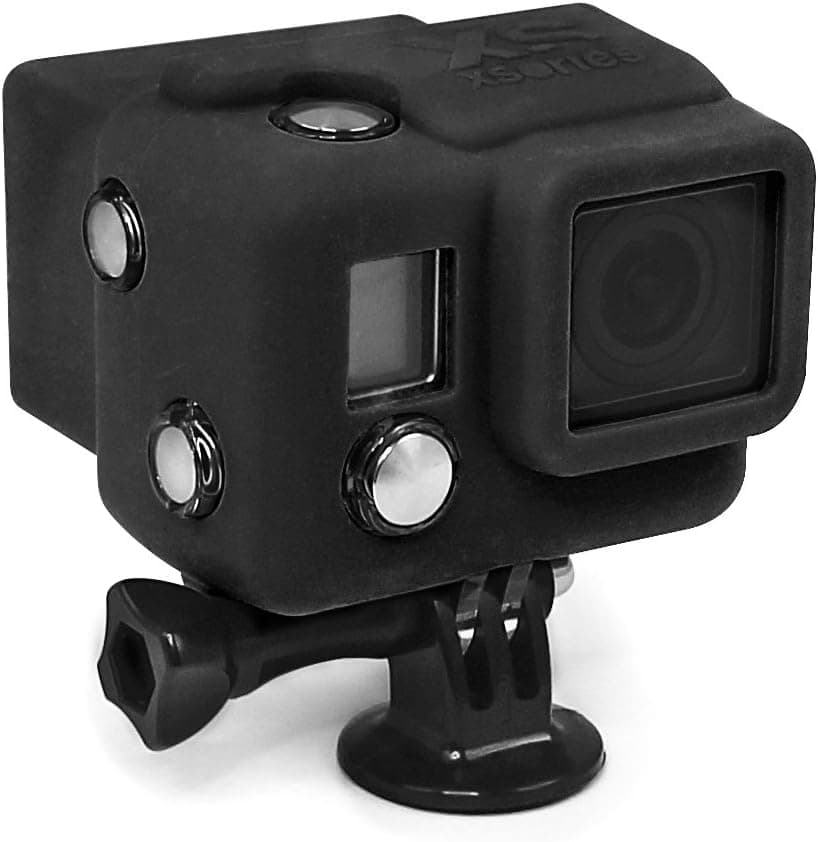 XSories Hooded Silicone Cover For All GoPro HERO3+ and 4 Camera Models With Viewer or BacPac (Black)