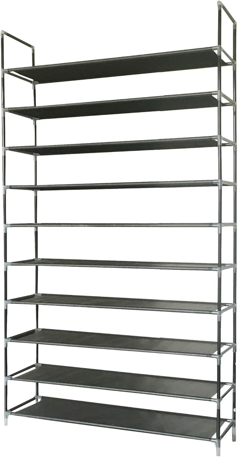 ABO Gear Shoe Rack Closets Organizer Shoe Storage for Closets,50 Pairs Stackable, Easy to Assemble, No Tools Required, Black