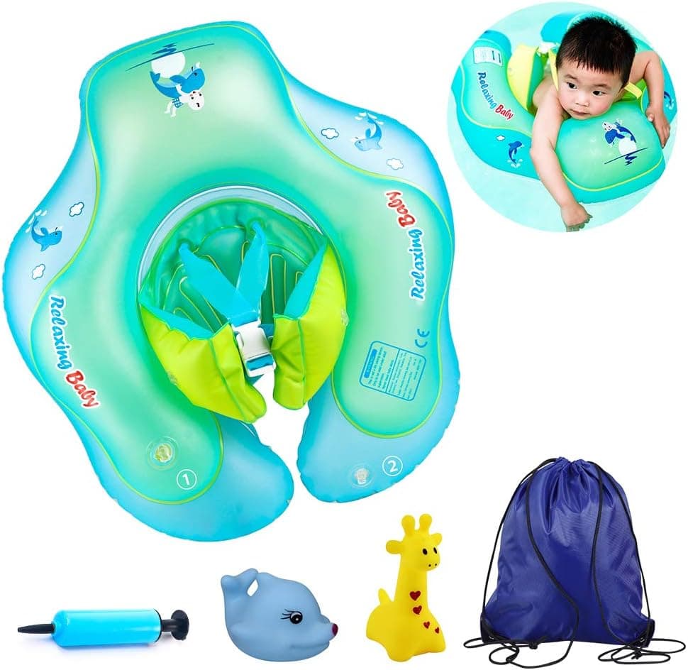 Baby Floats for Pool, Cute Leakproof Swimming Floats Swim Rings Babies Inflatable Life Jacket for Kids Toddlers Aged 3 - 12