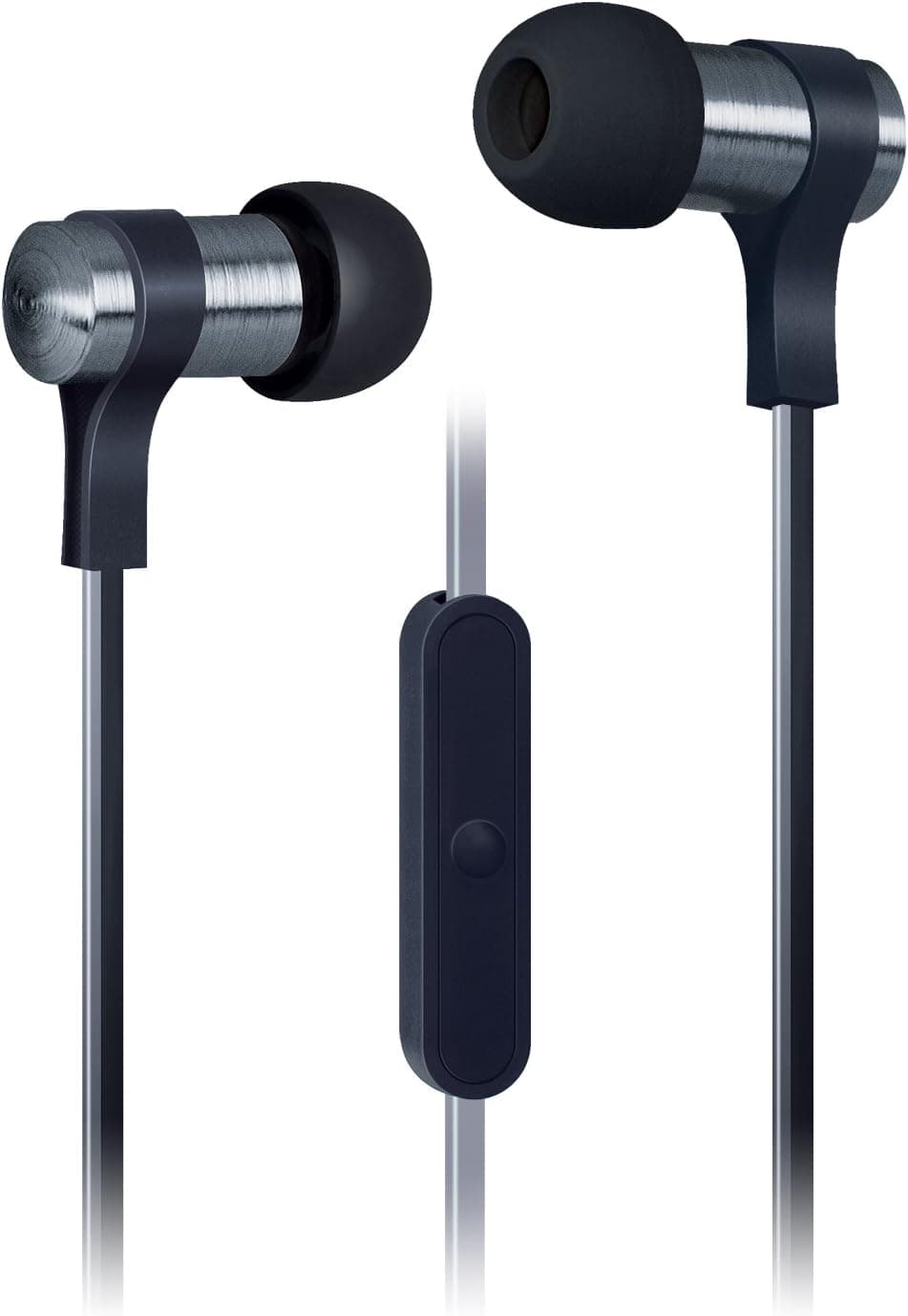 Urban Beatz 2-Tone Flat Cable Earbuds with Mic - Black (UB-EM400-101)