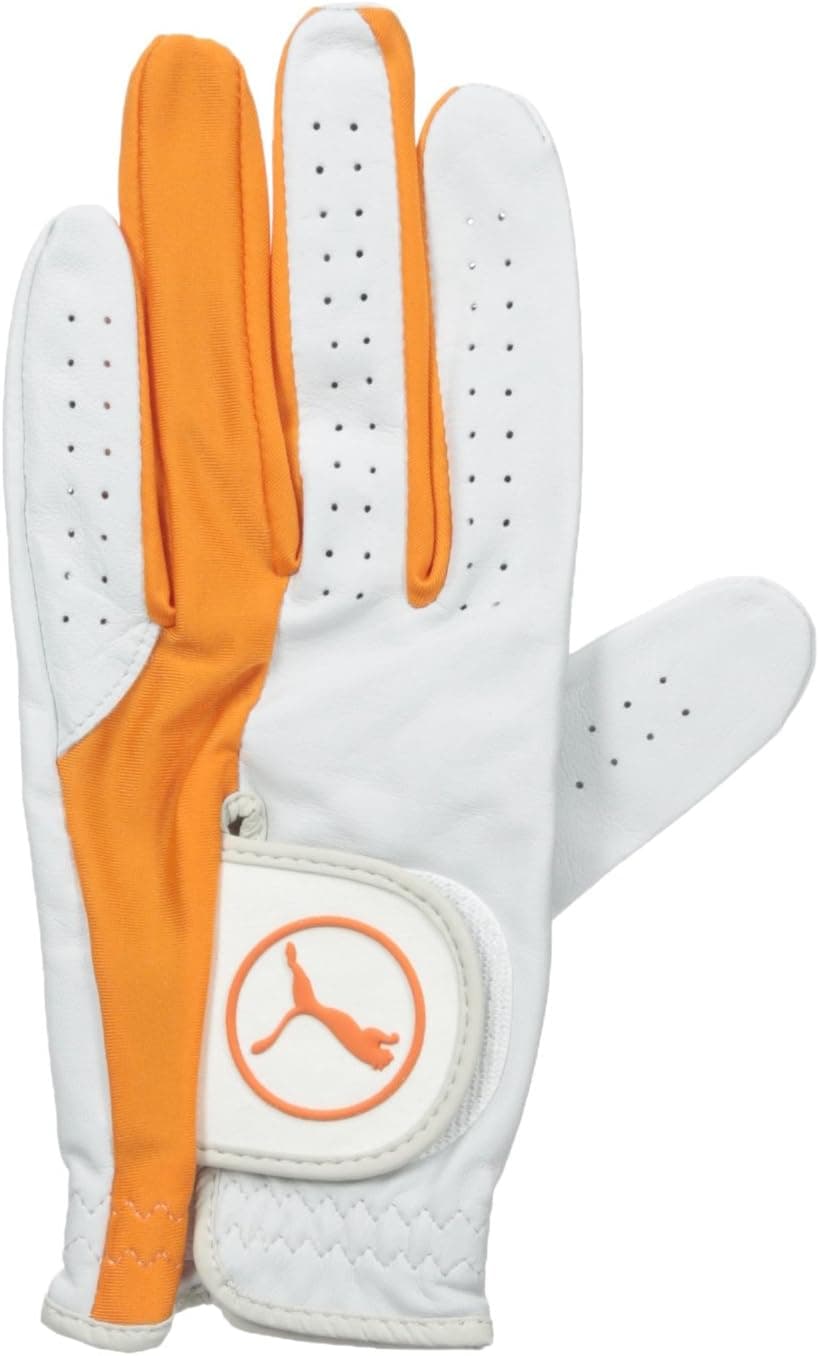 Puma Golf 2017 Men's Pro Formation Hybrid Glove (White/Vibrant Orange, Large, Left Hand)