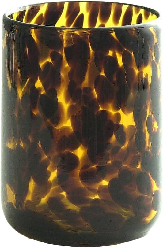 IMPULSE! Tortoise Leopard print Brown rocks glasses set of 4 drinking glasses