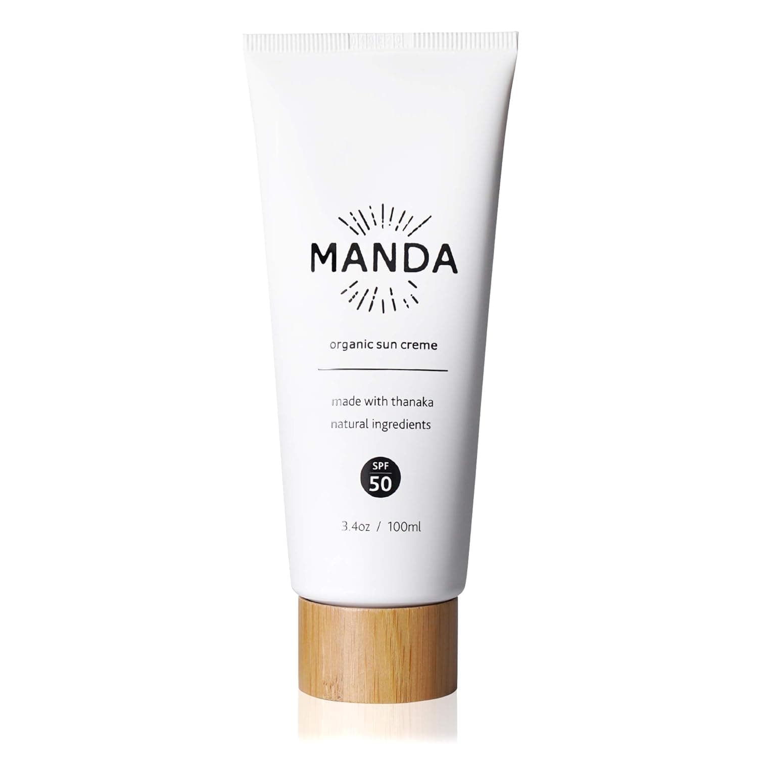 MANDA - Natural Sunscreen - Organic Mineral Sunscreen with Broad Spectrum Protection - Zinc Oxide, SPF 50 - Long Lasting Sun Block for Face and Body - Reef Safe - 3.4oz