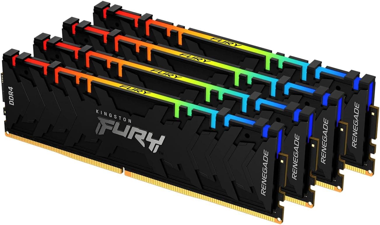 Kingston Technology Fury Desktop PC Memory DDR4 3600MHz 4 x 16GB Kingston Fury Renegade CL16 KF436C16RB1AK4/64 RGB LED
