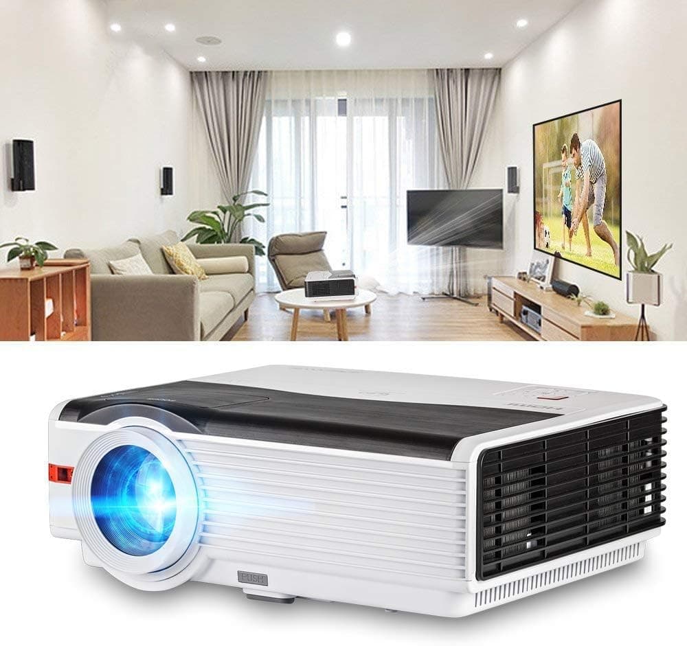 Video Projectors 1080p 4200 Lumens, HD Projector LCD LED 200" Widescreen Multimedia WXGA Home Theater Projector Work with Laptop TV Stick Xbox Bluray Player DVD Wii PS3 PS4 Outdoor Movie Proyector