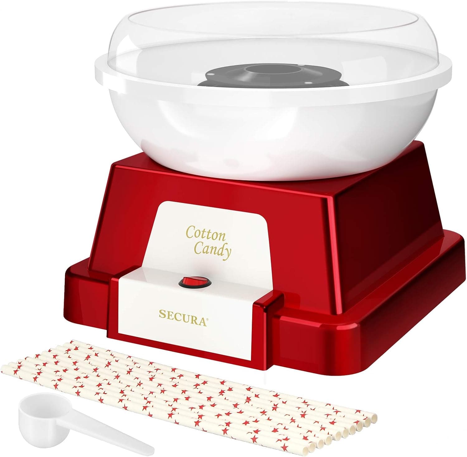 Secura Cotton Candy Machine Hard Candy Sugar-Free Candy Sugar Floss Maker Homemade Sweets for Parties