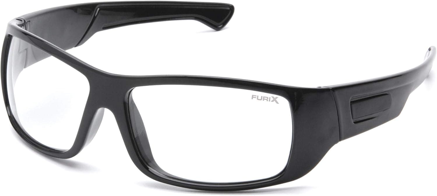 Pyramex Furix Safety Glasses, Black Frame/Clear Anti-Fog