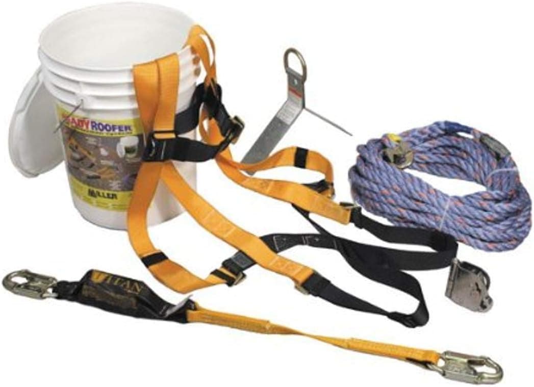 Miller by Honeywell BRFK50/50FT 50-Feet Titan ReadyRoofer Fall Protection System with Full-Body Harness