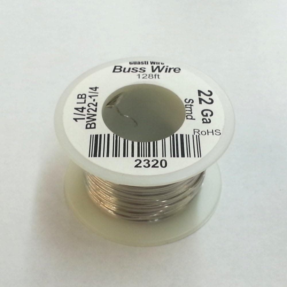 GPW 22AWG Bare Tinned Copper Bus Wire - 1/4 Pound Roll