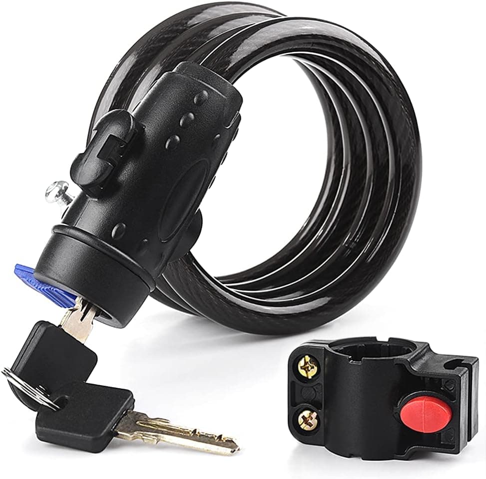 Bike Lock, [4ft/1.2m] Diyife Bike Locks Cable, Outdoor Anti-Theft Bicycle Lock with 2 Keys, Weatherproof Heavy Duty Bicycle Lock with Mounting Bracket Fits Bike, Motorcycle, Scooter