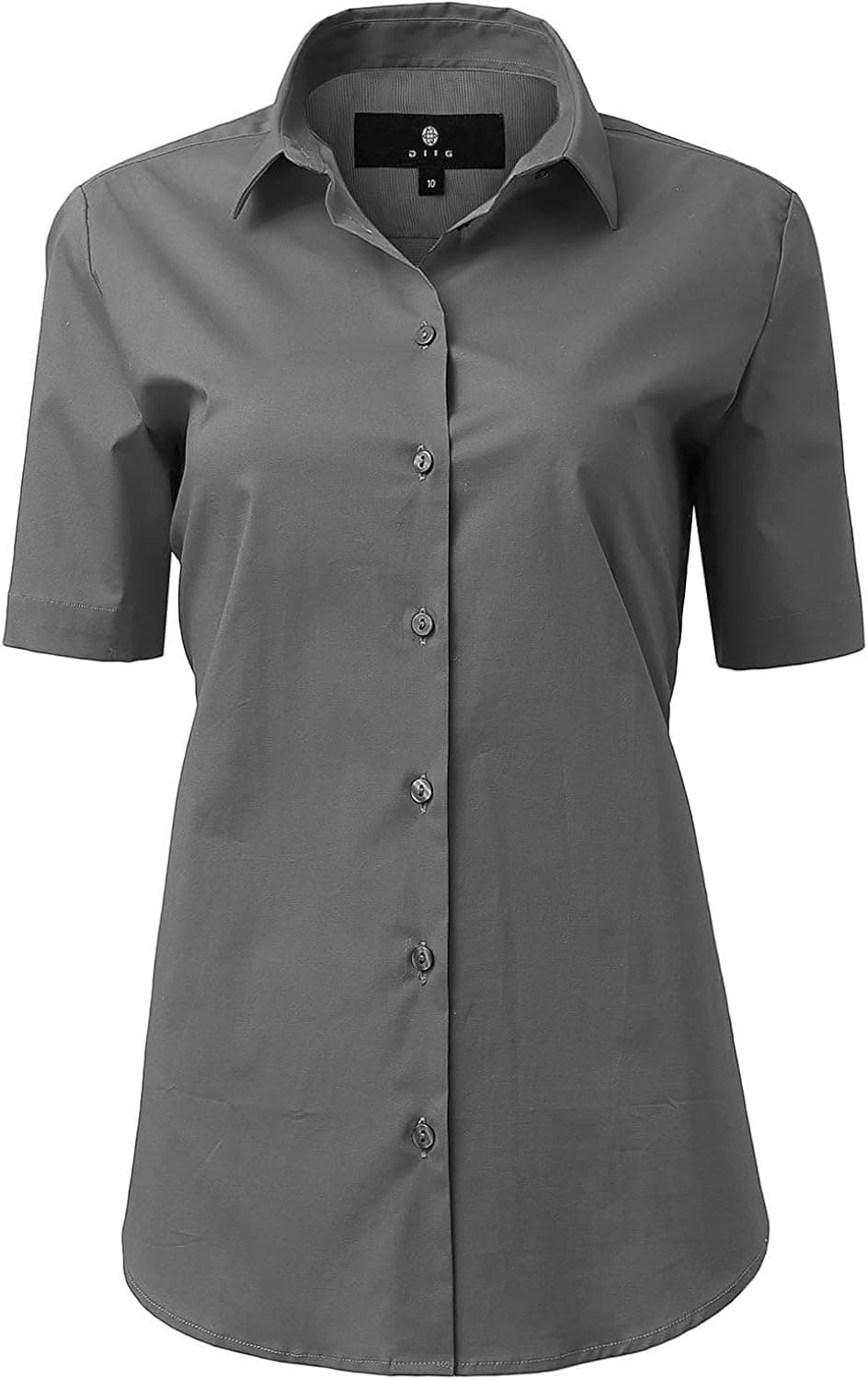 DIIG Dress Shirt for Women - Long Sleeve Women Tops Blouses, White Red XS M 2 XL