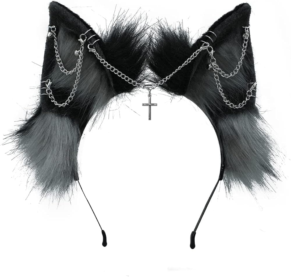 VIGVAN Handmade Wolf Fox Ears Animal Cosplay Cute Head Accessories for Halloween
