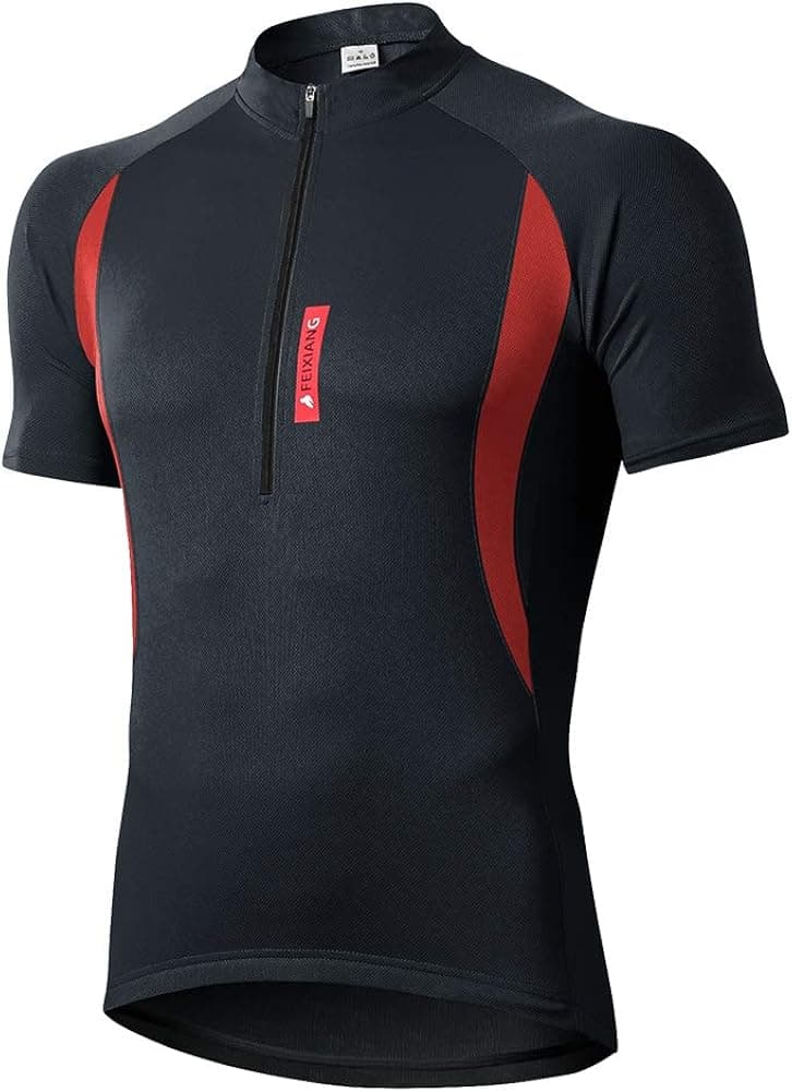 FEIXIANG Men's Cycling Bike Jersey Short/Long Sleeve Moisture Wicking Breathable Biking Shirts with 3 Rear Pocket