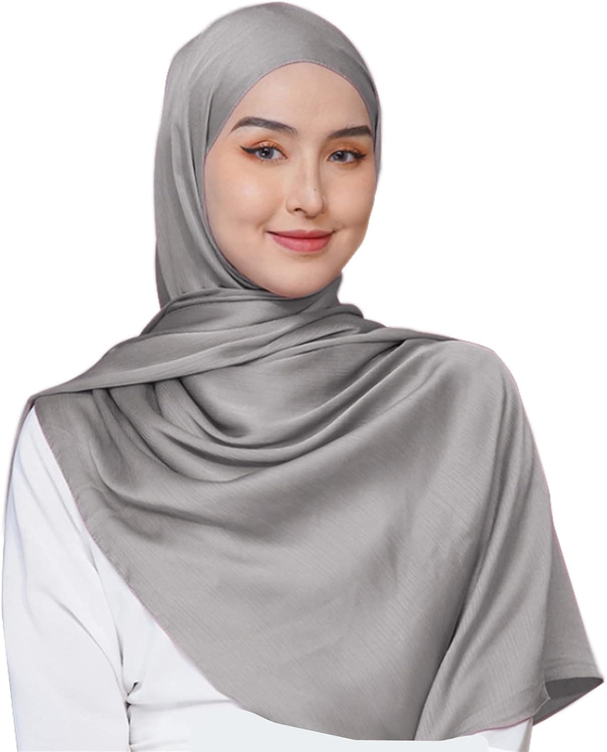 Women Satin Silky Pashmina Shawl Wrap Headscarf Turban Hijab Cap for Evening Dresses Bridal Party Special Occasion