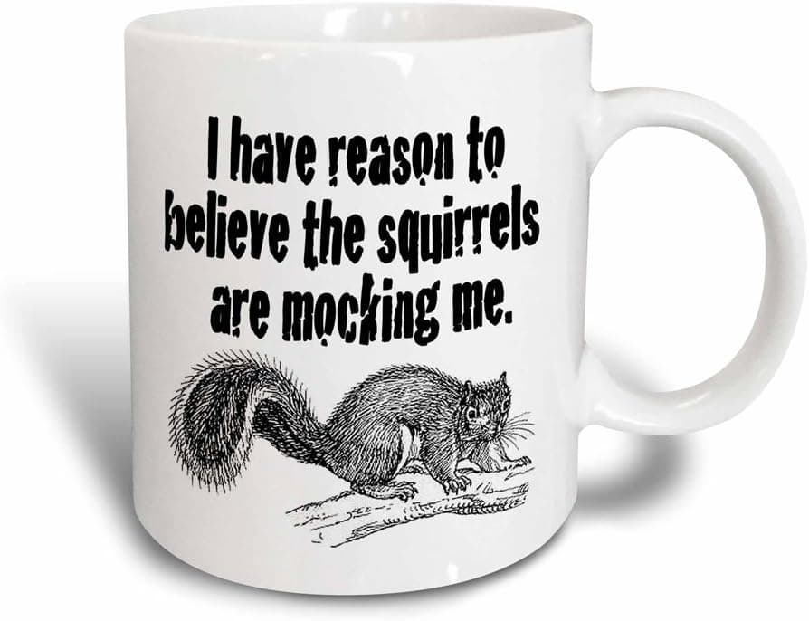 3dRose mug_171998_3 I Have Reason To Believe The Squirrels Are Mocking Me Magic Transforming Mug, 11-Ounce