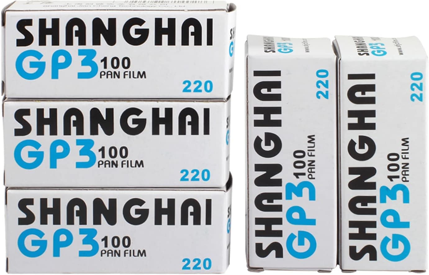 Shanghai GP3 220 Black & White Roll Film ASA DIN ISO 100 B/W Negative 10-2023 Freshest for Yashica-24 Olympus Hasselblad 120/220 Format Camera