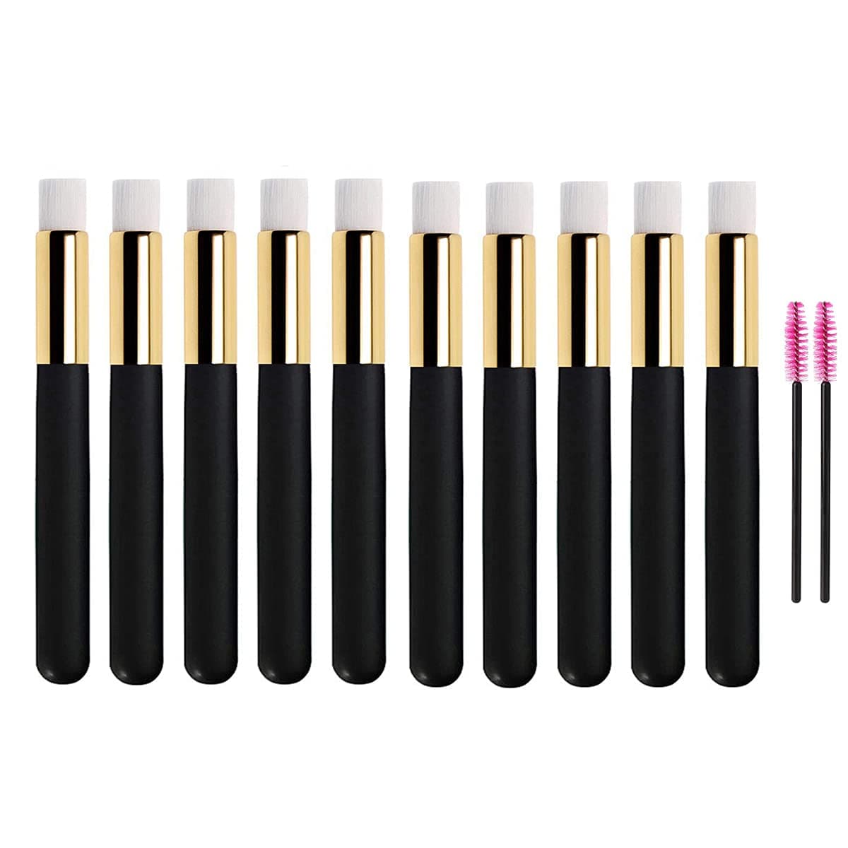 10 Pcs Lash Shampoo Brush Lash Cleansing Brush Eyelash Cleaning Brush Makeup Brushes Extension Eyelash Nose Pore Deep Cleaning Brush with 2 PCS Mascara Brushes Wands (black)