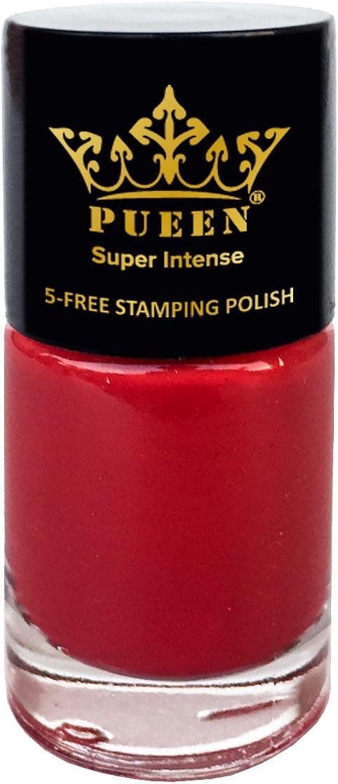 PUEEN Super Intense Nail Polish for Nail Stamping Big 5-Free Formula Nail Color Lacquer (816 - So Red)-BH000577
