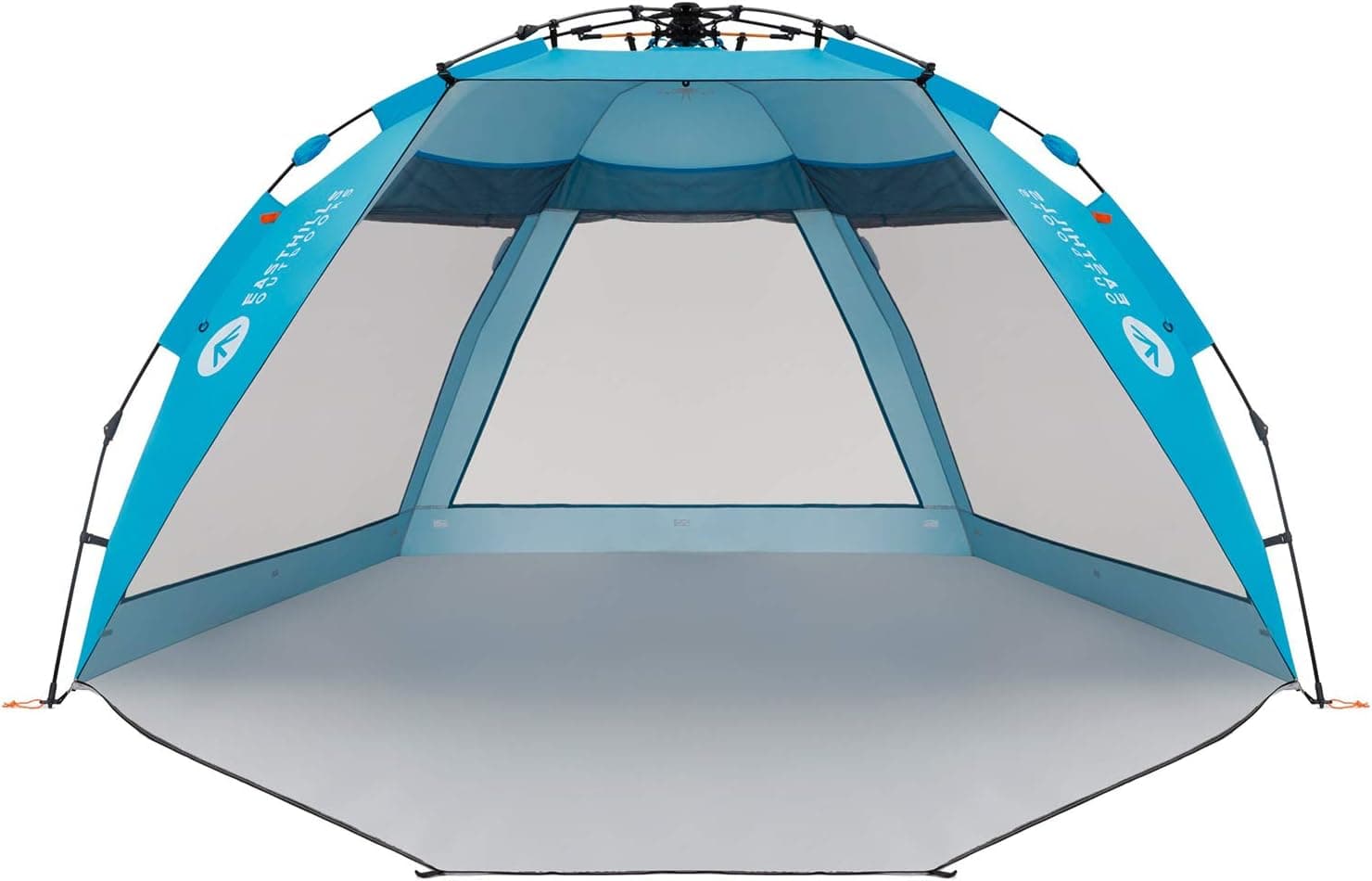 Easthills Outdoors Coastview Ultra XL 4-6 Person Family Beach Tent Quick Setup Instant Anti UV Double Silver Coated Sun Shelter with Extended Floor & Big Window Pacific Blue