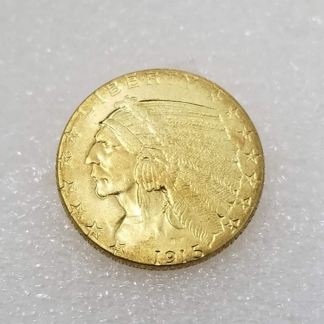 NiuChong 1915 Antique Liberty Indian Half-Eagle Coin - Great American Commemorative Coin - US Old Coins- USA Original Pre Morgan Uncirculated Condition Love it