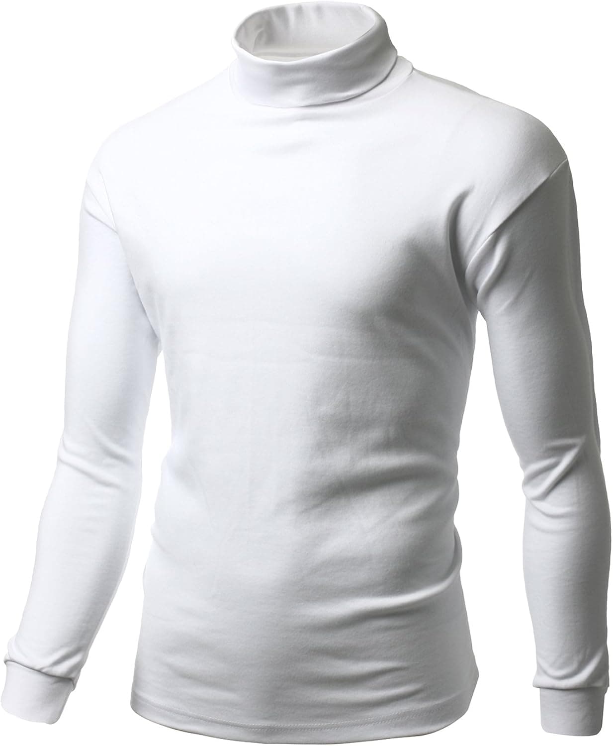 Xpril Men's Double Long Sleeve Layer Turtleneck T-Shirt