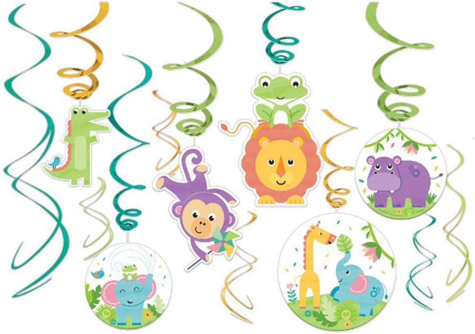Fisher Price Hello Baby Hanging Swirl Decorations- 12 pcs, Multi-colored, One Size