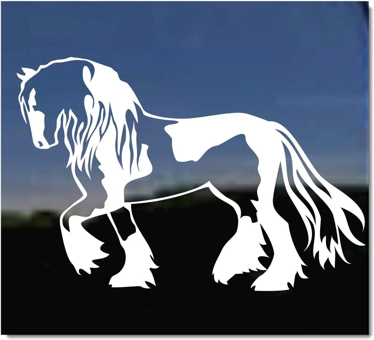 Beautiful Gypsy Horse Trailer Vinyl Window Decal Sticker by NickerStickers®