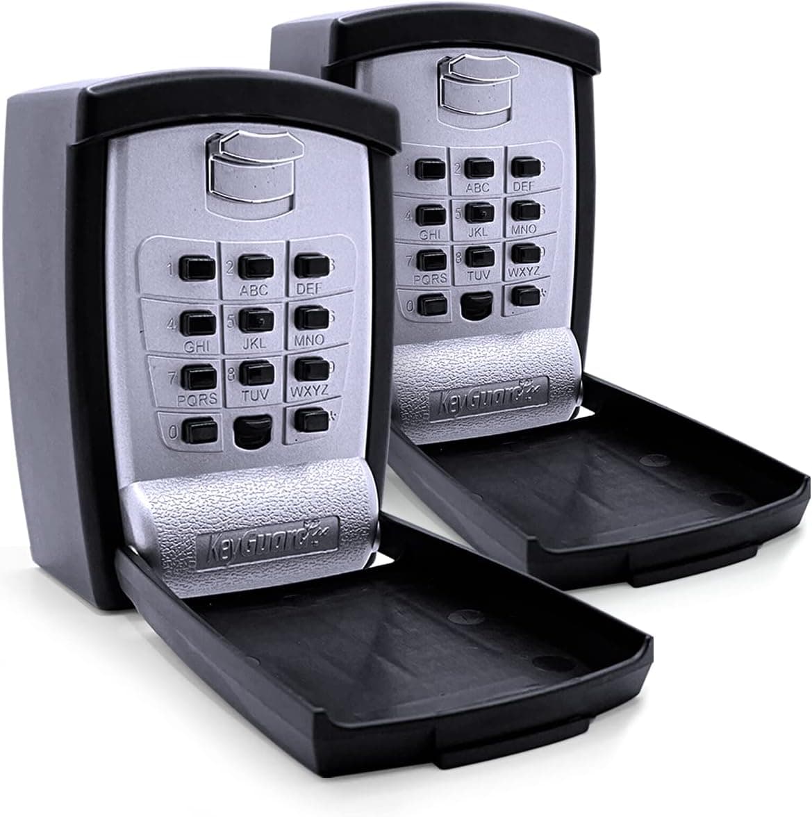 KeyGuard SL-590 Punch Button Wall Mount Lock Box, Black- Key Storage Wall Mount LockBox | Fits House Keys, Car Keys, Fobs, Credit Cards/IDs & More | Digital Push Button Combination Lock (Pack of 2)