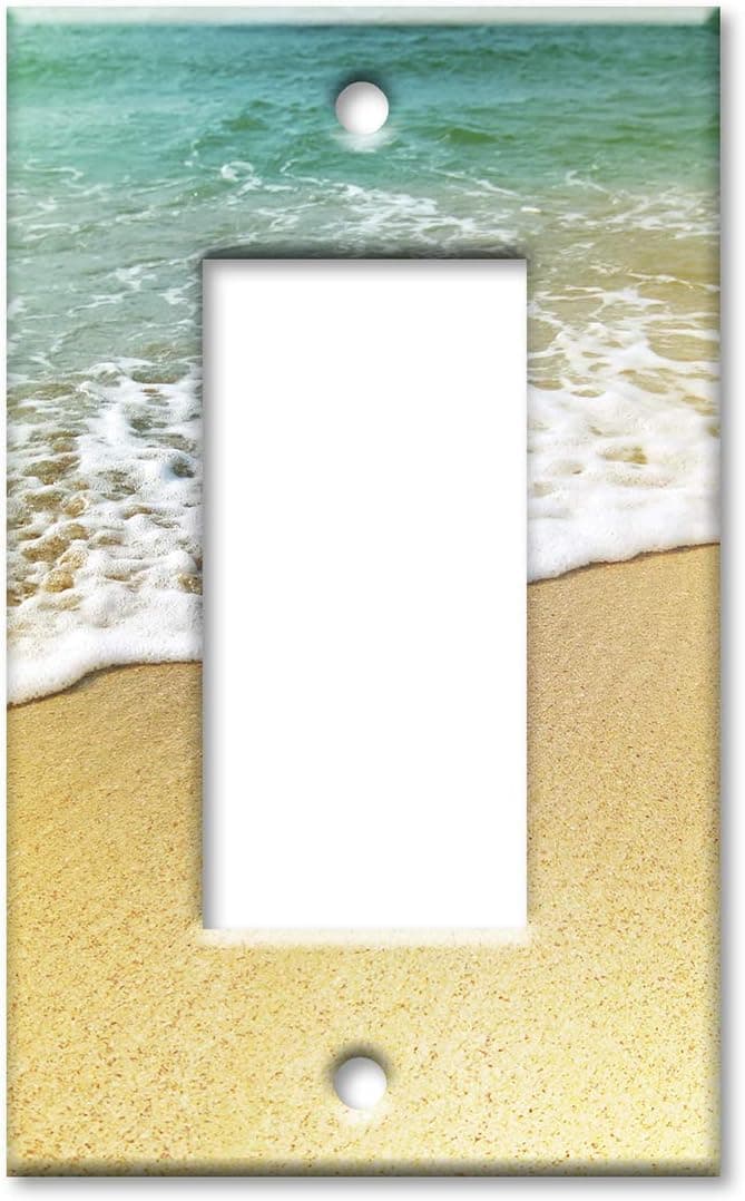 Art Plates 1 Gang Decora - GFCI Wall Plate - Foamy Waves on the Beach