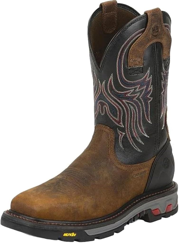 Justin Original Work Boots Men's Commander X-5 WK2104, Reddish Tan Waxy Milled Buffalo, 10.5 D US