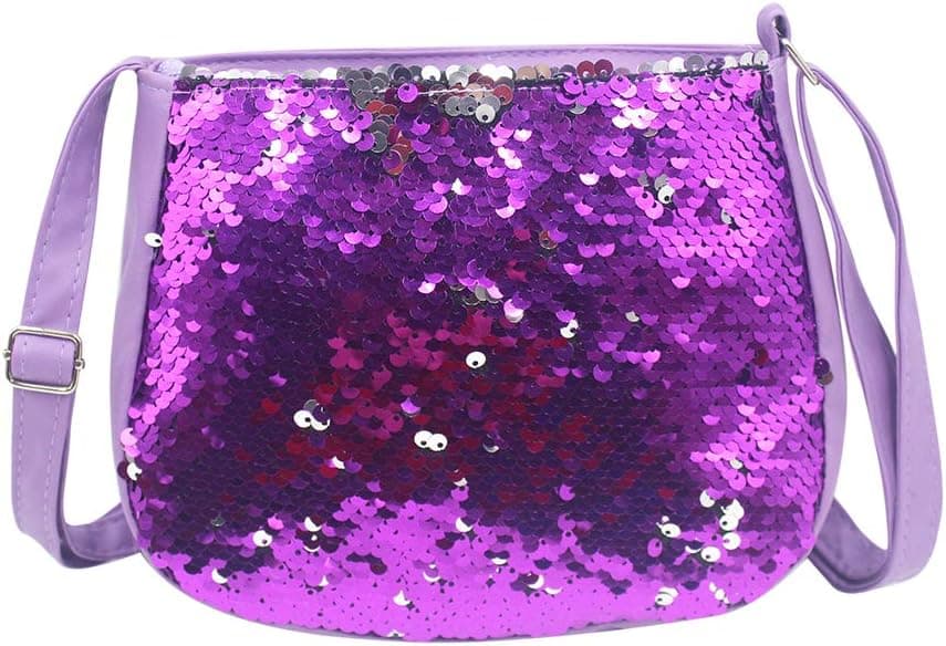 ANKOMINA Glitter Sequin Crossbody Bag Mini Glitter Purse Handbag for Women Girls